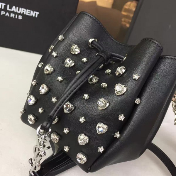 Y51 bucket bag black silver 10cm x 10cm x 14cm