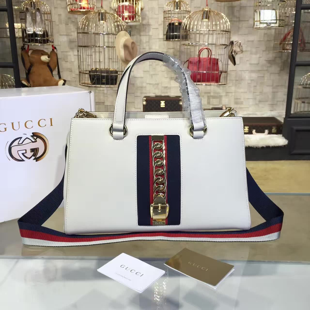 Gvc*1 sylvie leather bag z2358 35.5cm x 14cm x 23cm