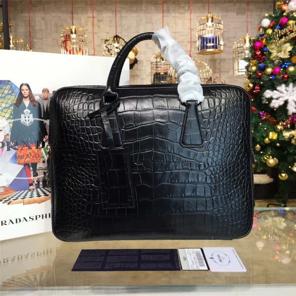 Pra*a leather briefcase 4201 36cm x 5.5cm x 28cm