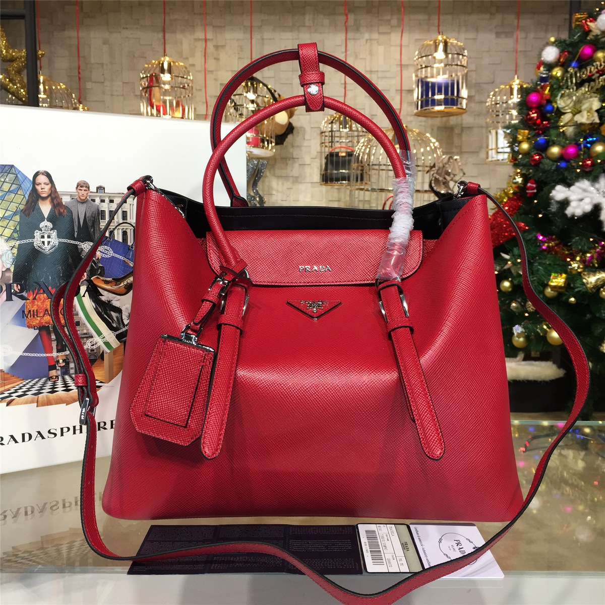 Pra*a double bag 4165 35cm x 17cm x 27.5cm