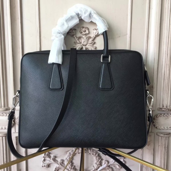 Pra*a leather briefcase 4325 34cmx7.5cmx34.5cm