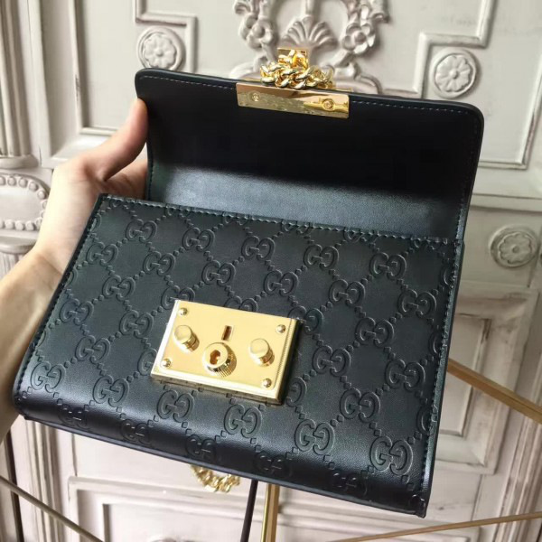 Gvc*1 gg leather padlock studded 2613 20.5cm*9.5cm*13.5cm