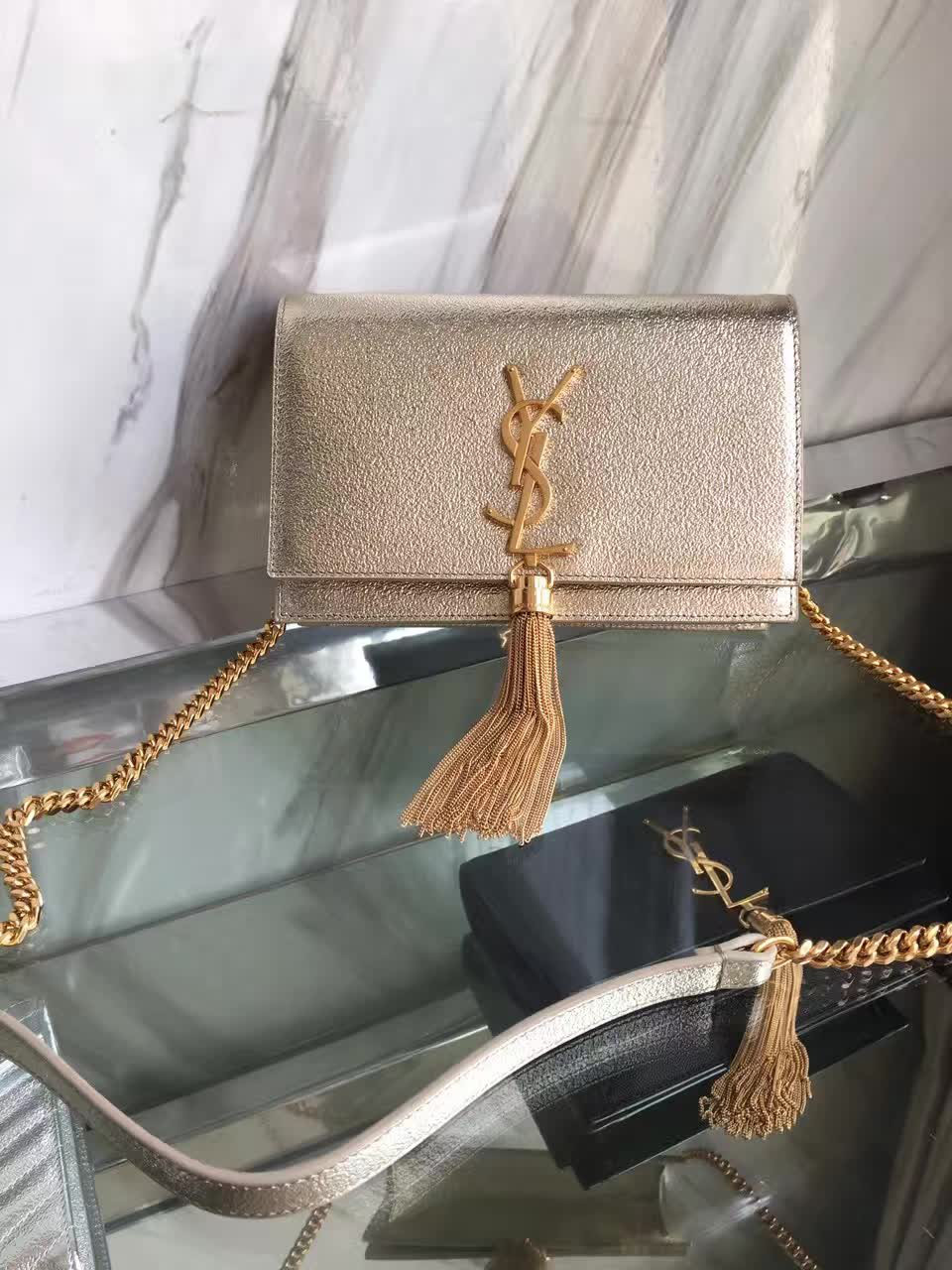 Y51 medium kate bag with leather tassel 5051  19cm x 12.5cm x 3.5cm