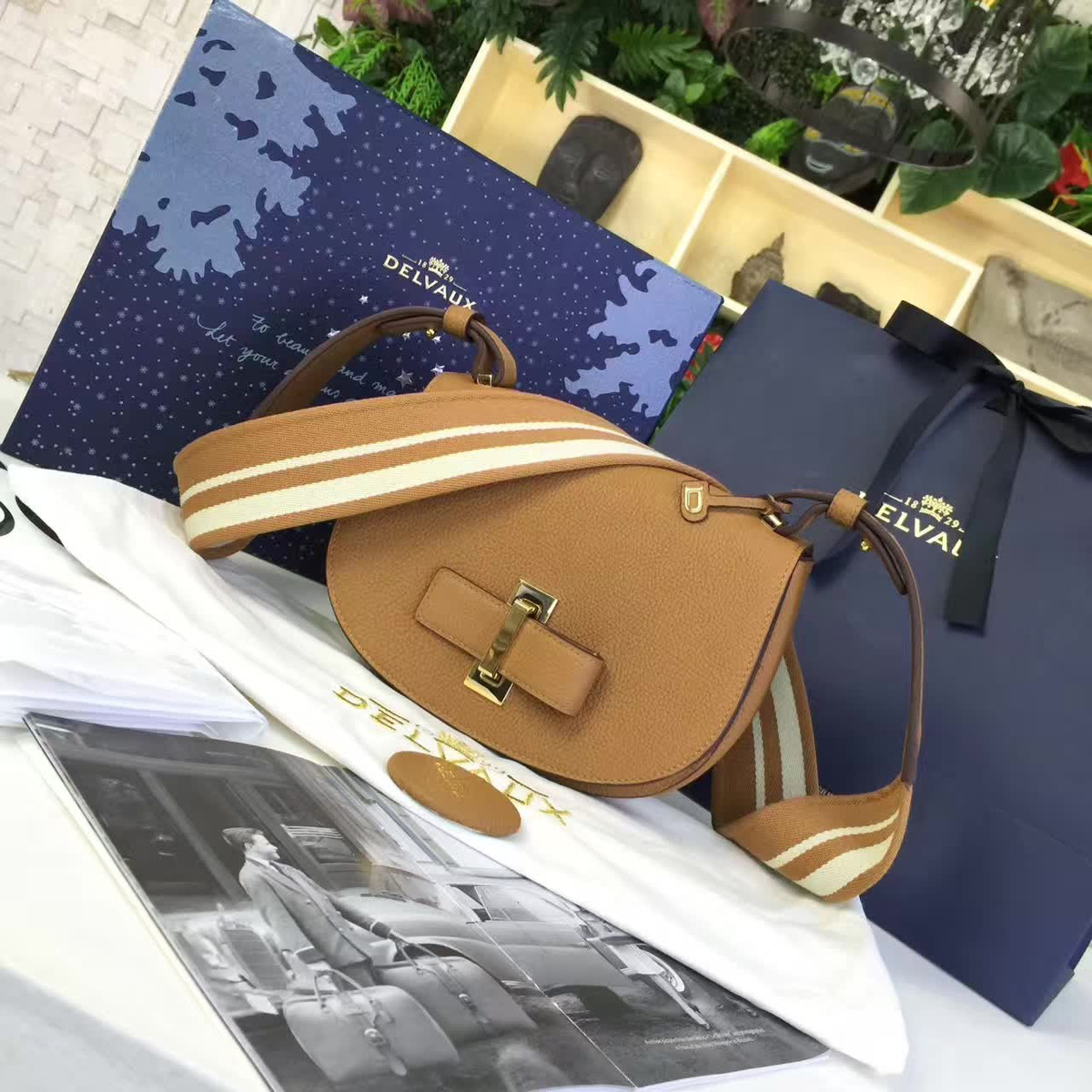 Delvaux calfskin mini le mutin saddle bag 1497 20cm x 7.5cm x 16cm