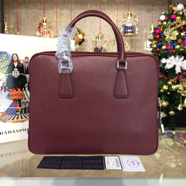 Pra*a leather briefcase 4218  37cm x 5.5cm x 29cm