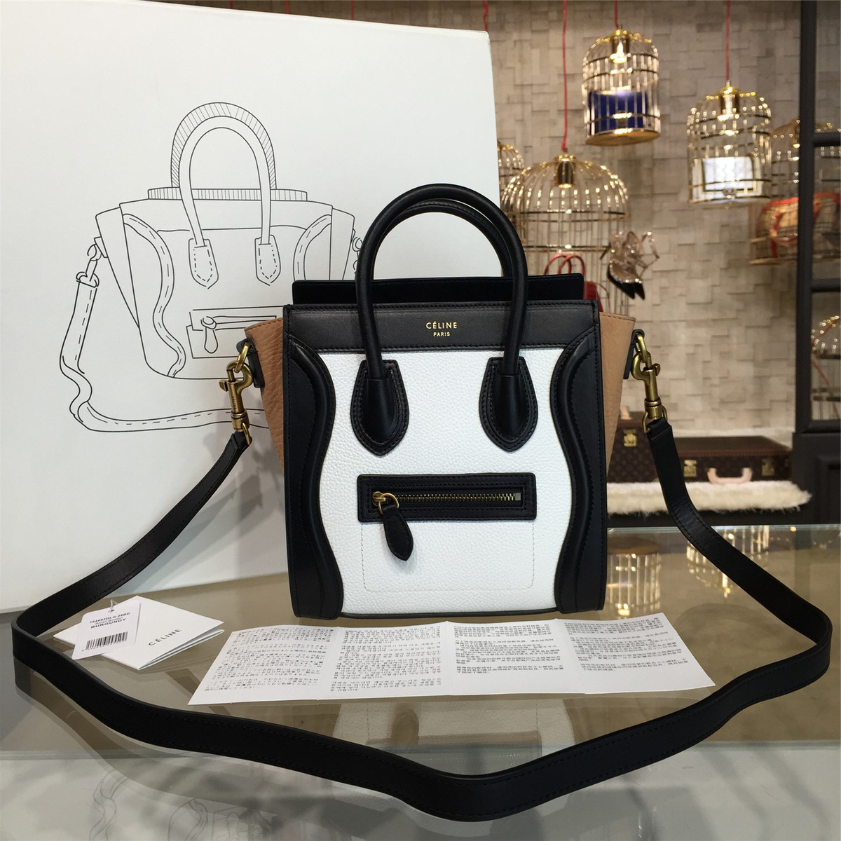 Ce1i*e leather nano luggage z982 19.5cm x 9.5cm x 22cm