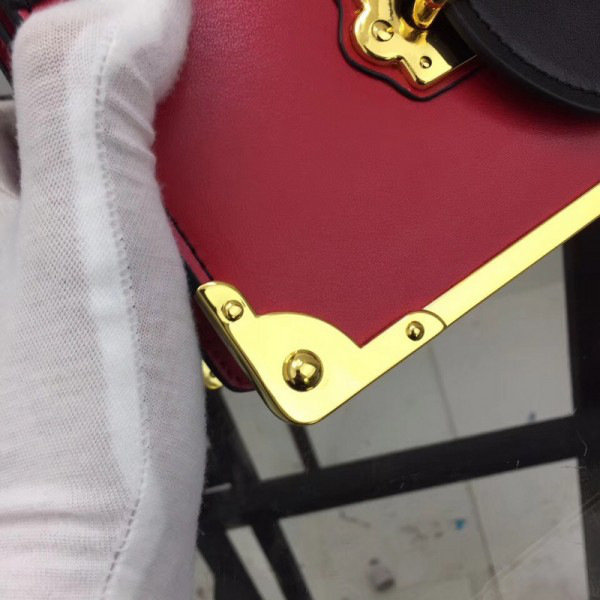 Pra*a cahier leather shoulder bag 1bd045 red 20 x 14.5 x 8.5 cm