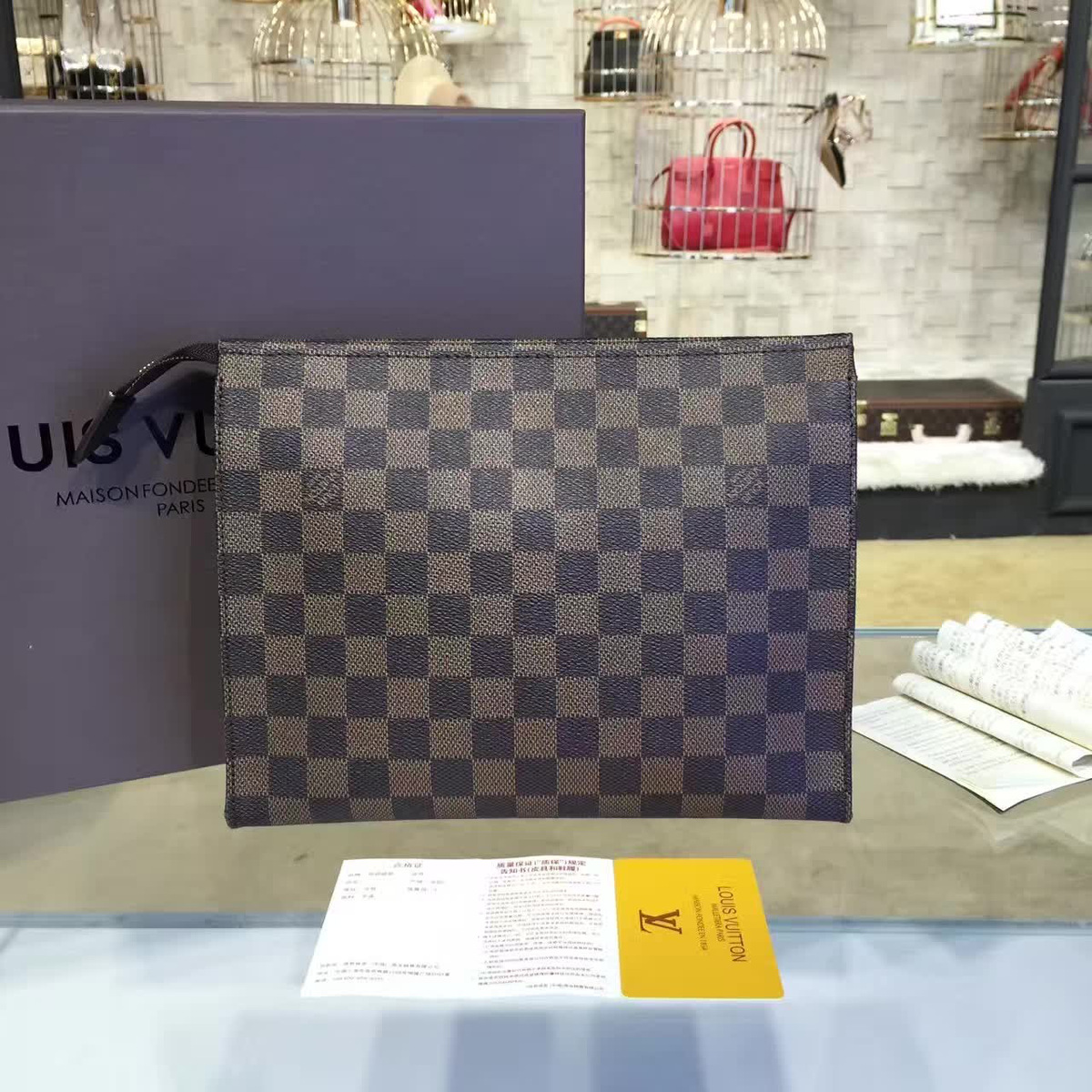 l0vis Vvtt0n toiletry cohotbag  pouch 26 damier ebène canvas