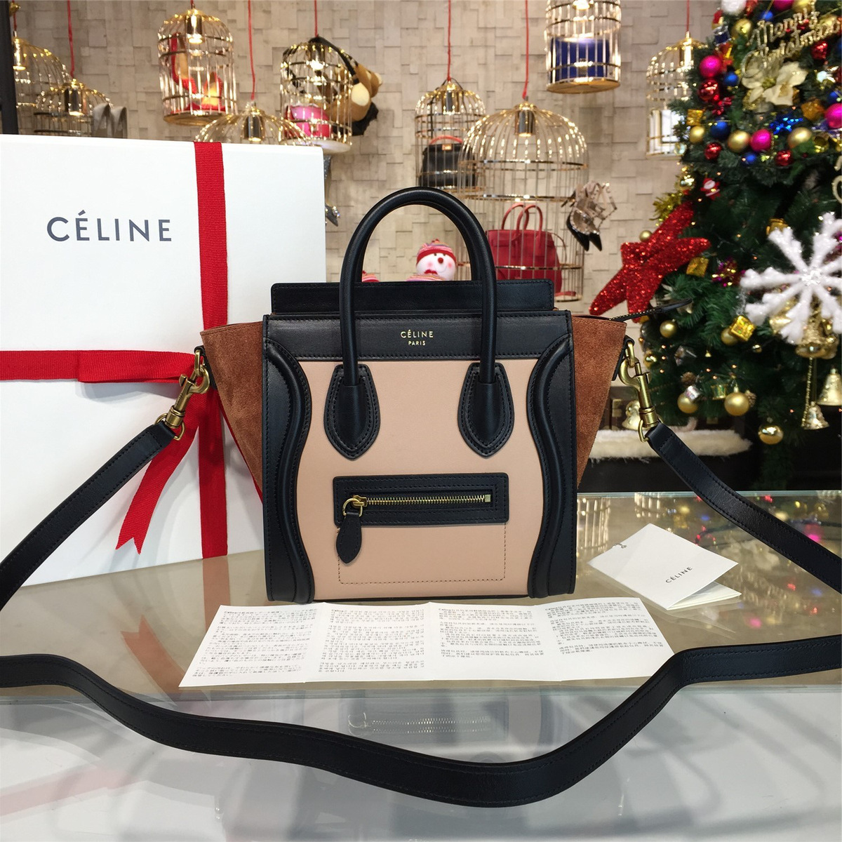 Ce1i*e leather nano luggage z978 20cm x 10.5cmx 19cm
