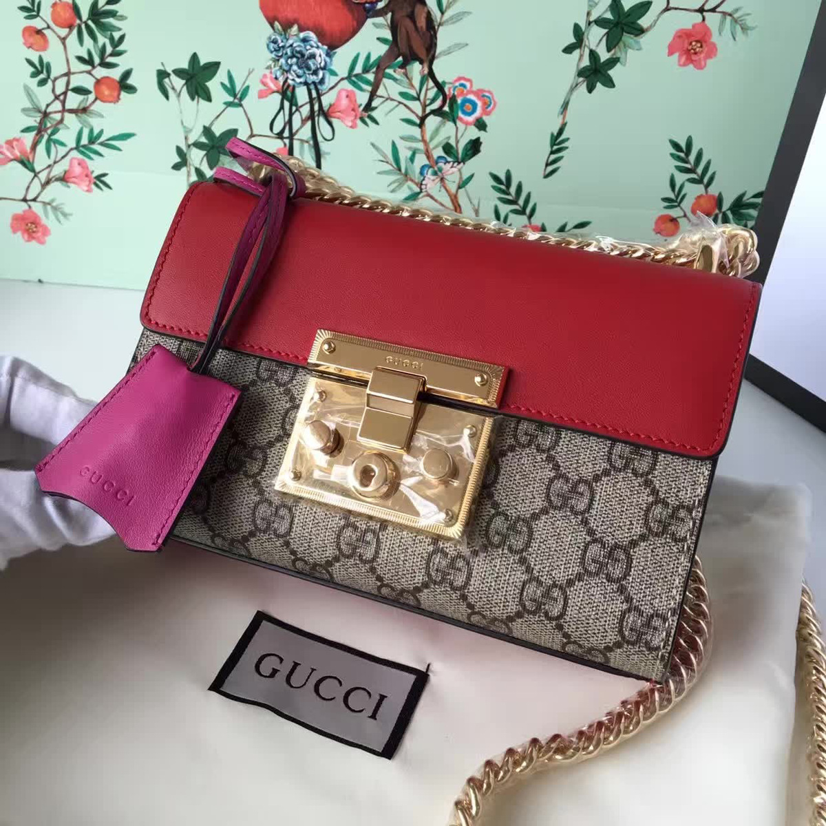 Gvc*1 gg leather padlock cohotbag  2163
