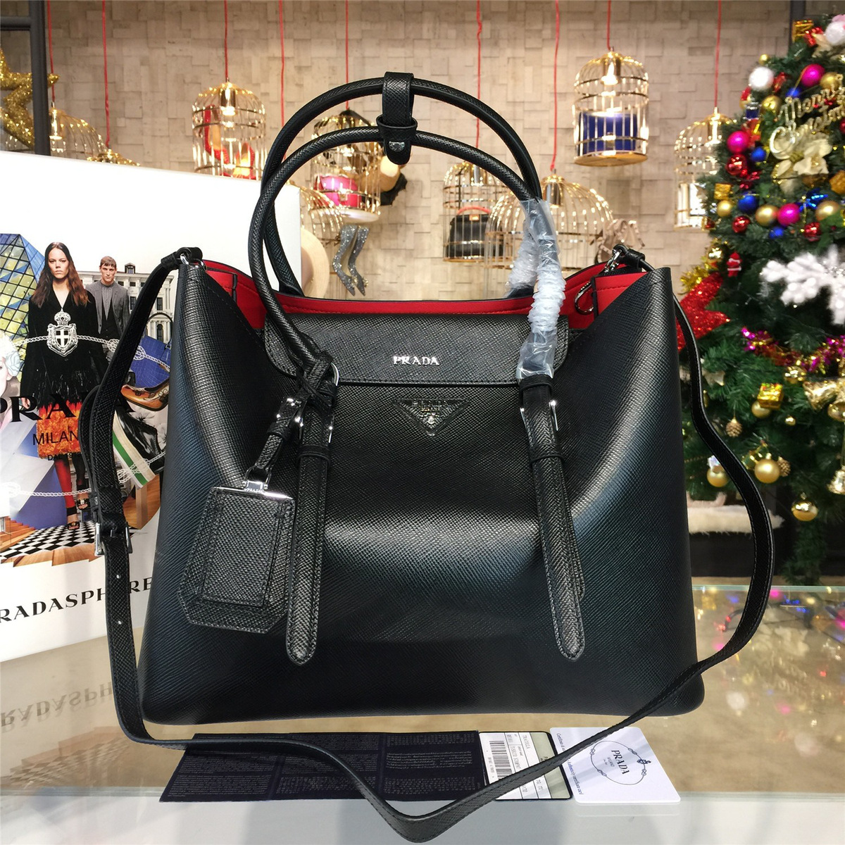Pra*a double bag 4156 35cm x 17cm x 27.5cm