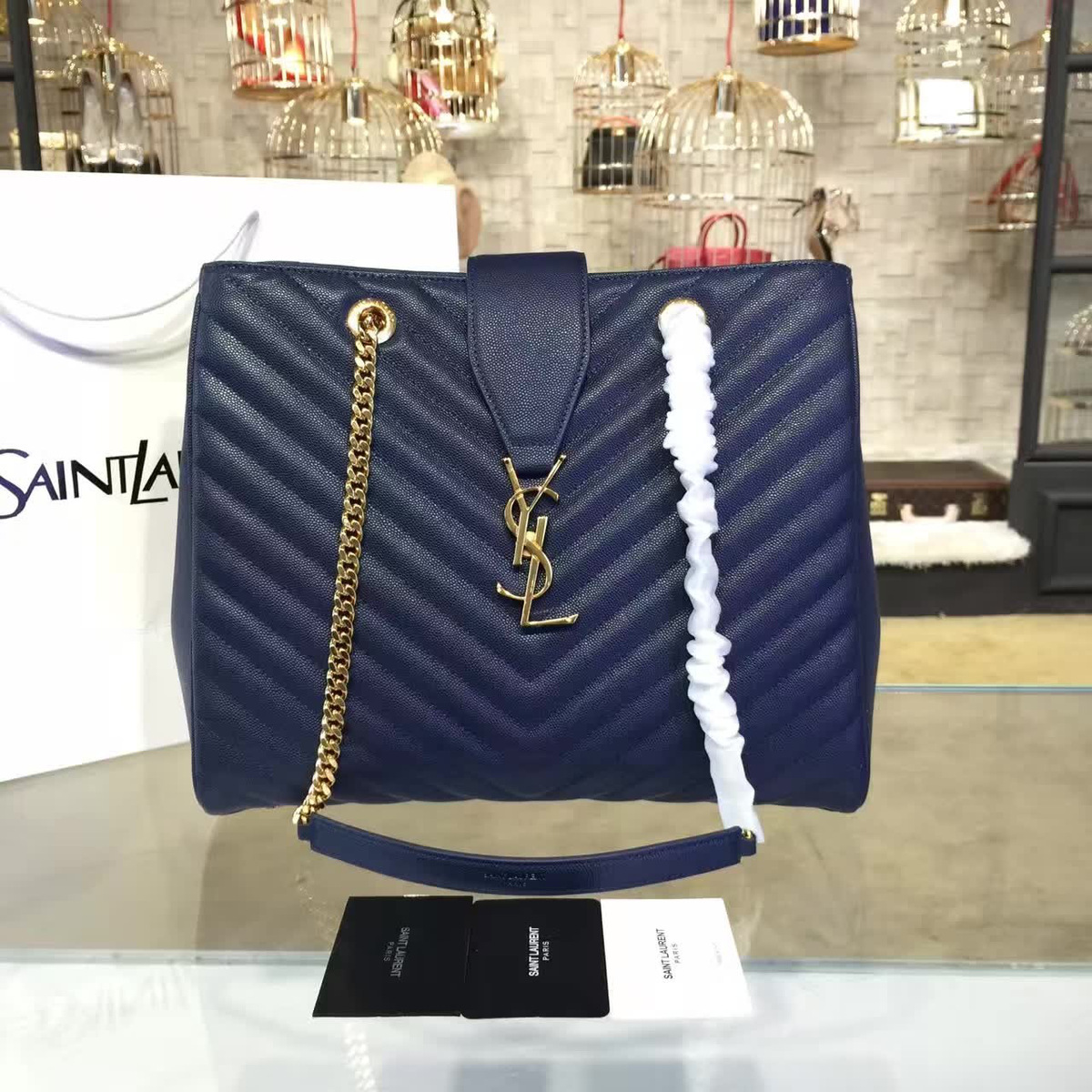Y51 classic shopper blue 4821  35cm x 26cm x 10cm