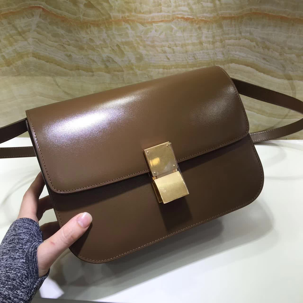 Ce1i*e leather classic box z1124 24cm x 6.5cmx 19cm