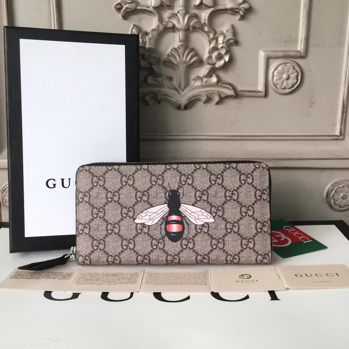 Gvc*1 gg leather wallet 2502 19cmx2.5cmx10cm