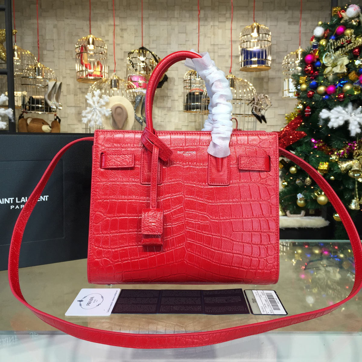 Y51 sac de jour crocodile embossed shiny leather cohotbag 4737