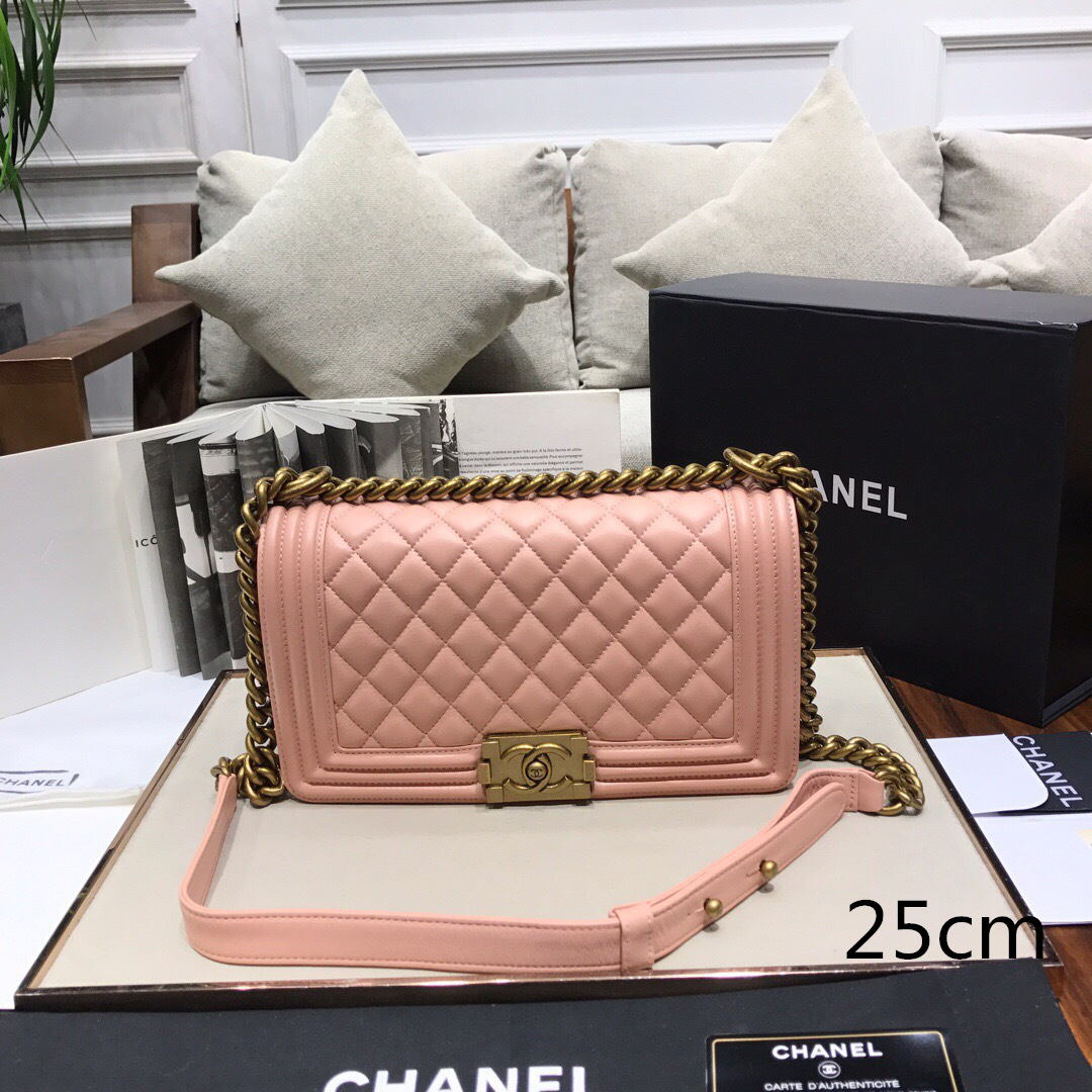 ch**el sheepskin classic D1am0nd hot mom burst pink gold hardware a67086