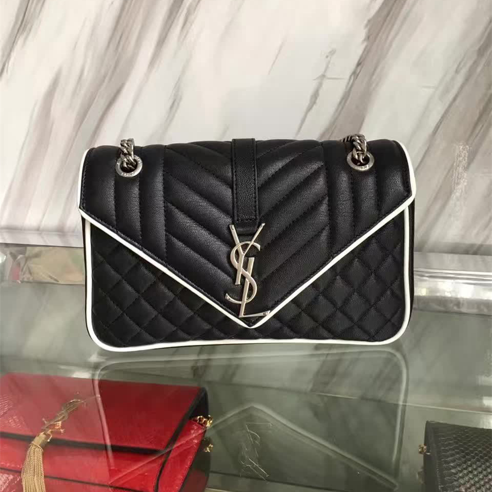 Y51 envelop satchel black and white 4814 24cm x 15cm x 7 cm