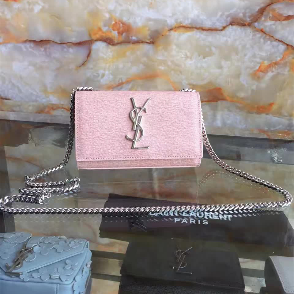 Y51 silver monogram kate grain de poudre embossed leather 5022 17cm x 12.5cm x 4.5cm