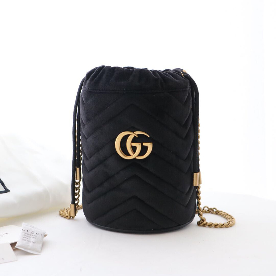 Gvc*1 black gg marmont gold vuckle leather 14cm