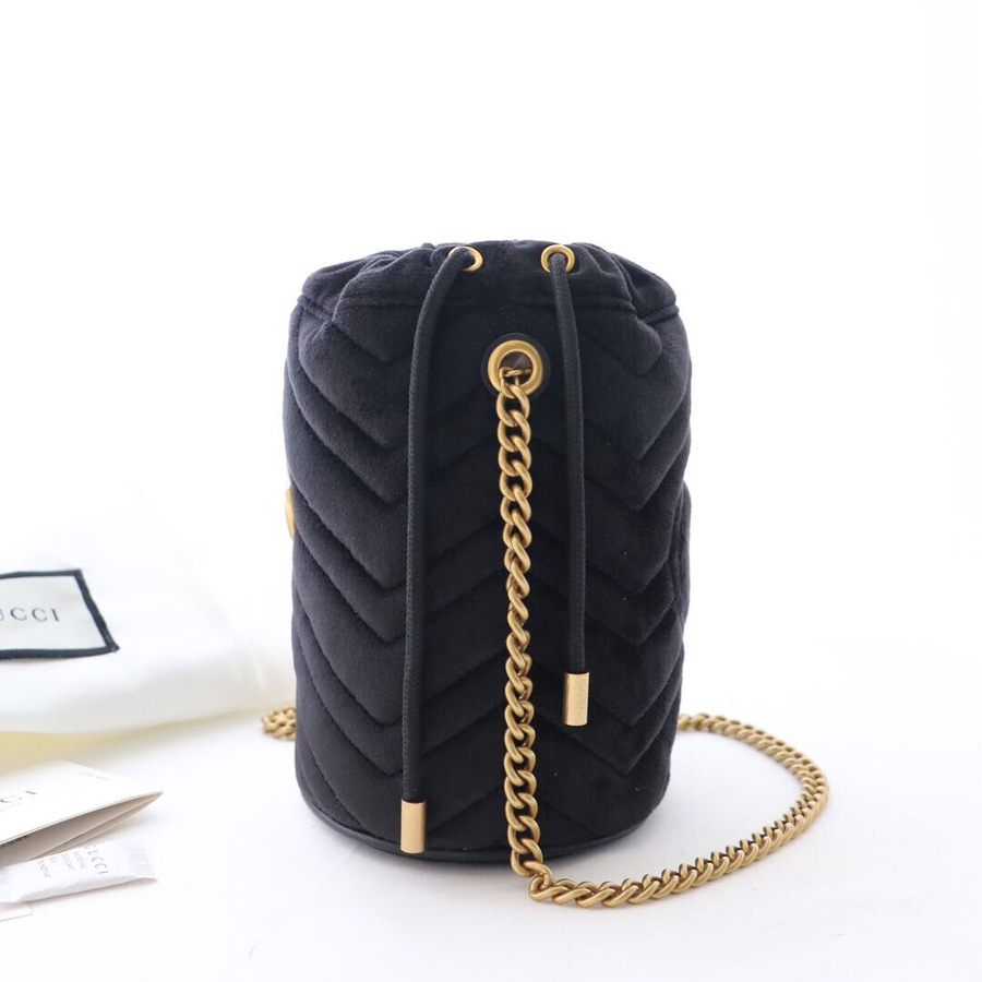 Gvc*1 black gg marmont gold vuckle leather 14cm
