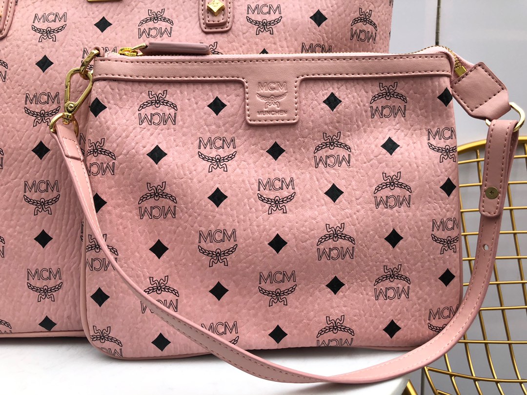 Anya shopper in visetos pink 35cm x 27cm x 13cm