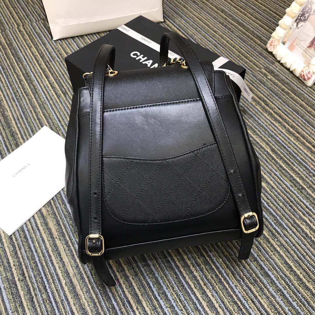 Ch**el fine grain embossed calf leather backpack  24*21*16cm