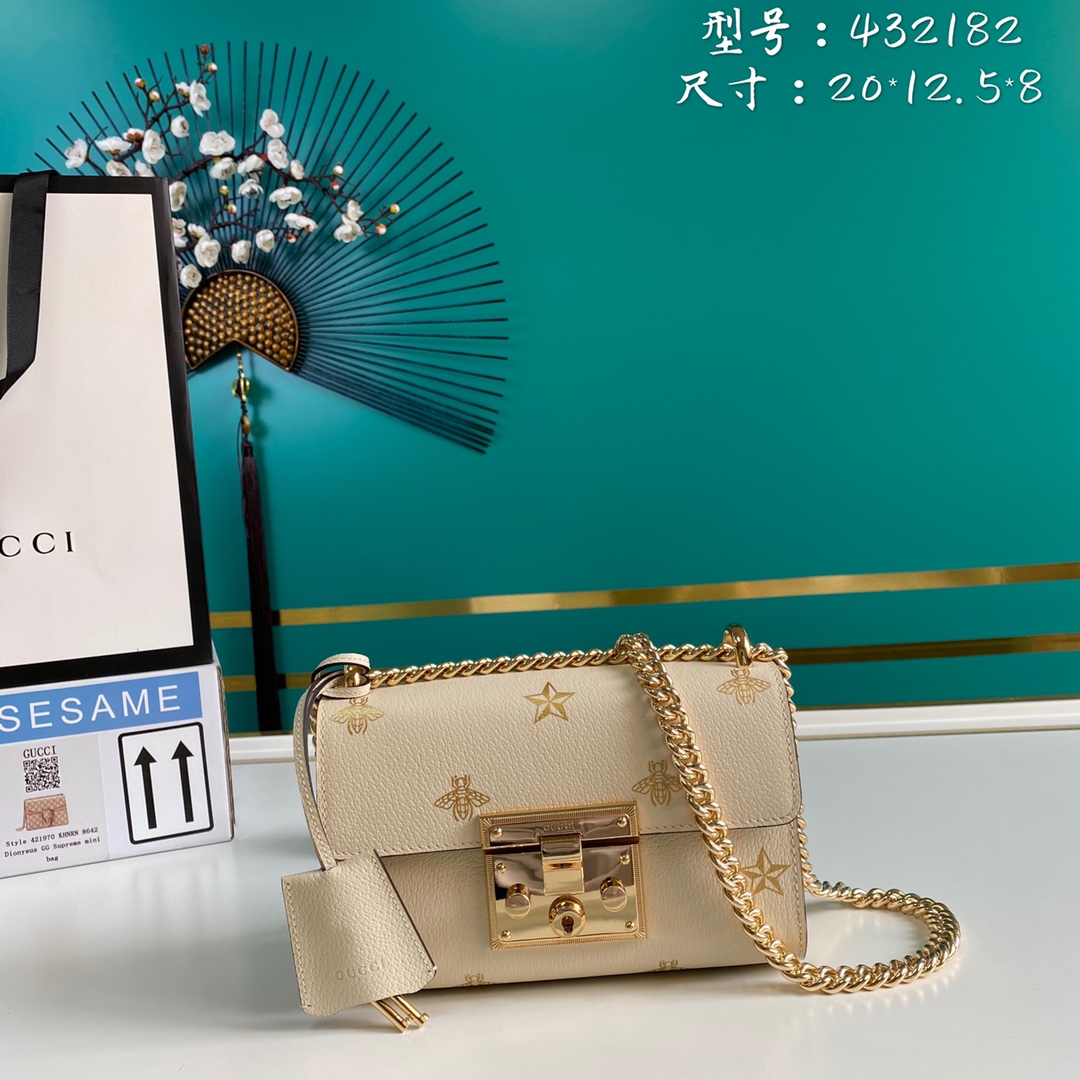 Gvc*1 padlock bee star small shoulder bag 432182 20cm x 12.5cm x 8cm