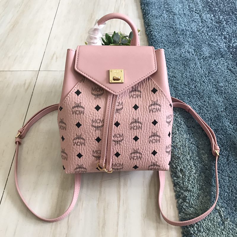 MCM Essential Backpack in Visetos Original Pink MWK9SSE05PZ001 24*21*12