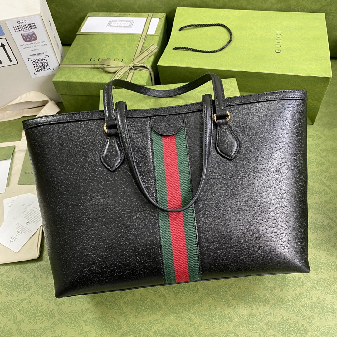 Gvc*1 ophidia medium tote black leather 631685 38 x 28 x 14 cm