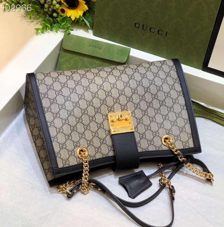 Gvc*1 padlock gg svp*me canvas shoulder bag black 479197 35 x 23 x 14 cm