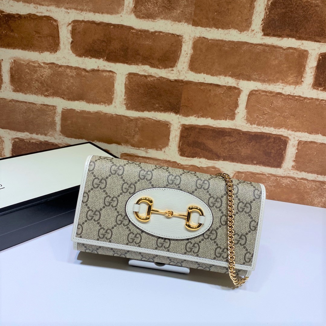 Gvc*1 horsebit 1955 wallet with chain gg svp*me white ‎62189292tcg 19 x 10 x 2.5 cm