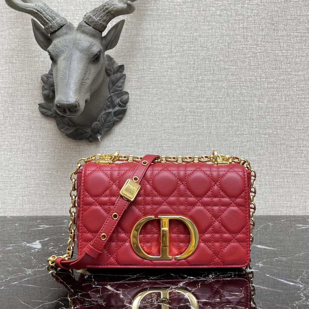 d10r small caro bag raspberry S*pple cannage calfskin m9241uwhc 20 × 12 × 7 cm