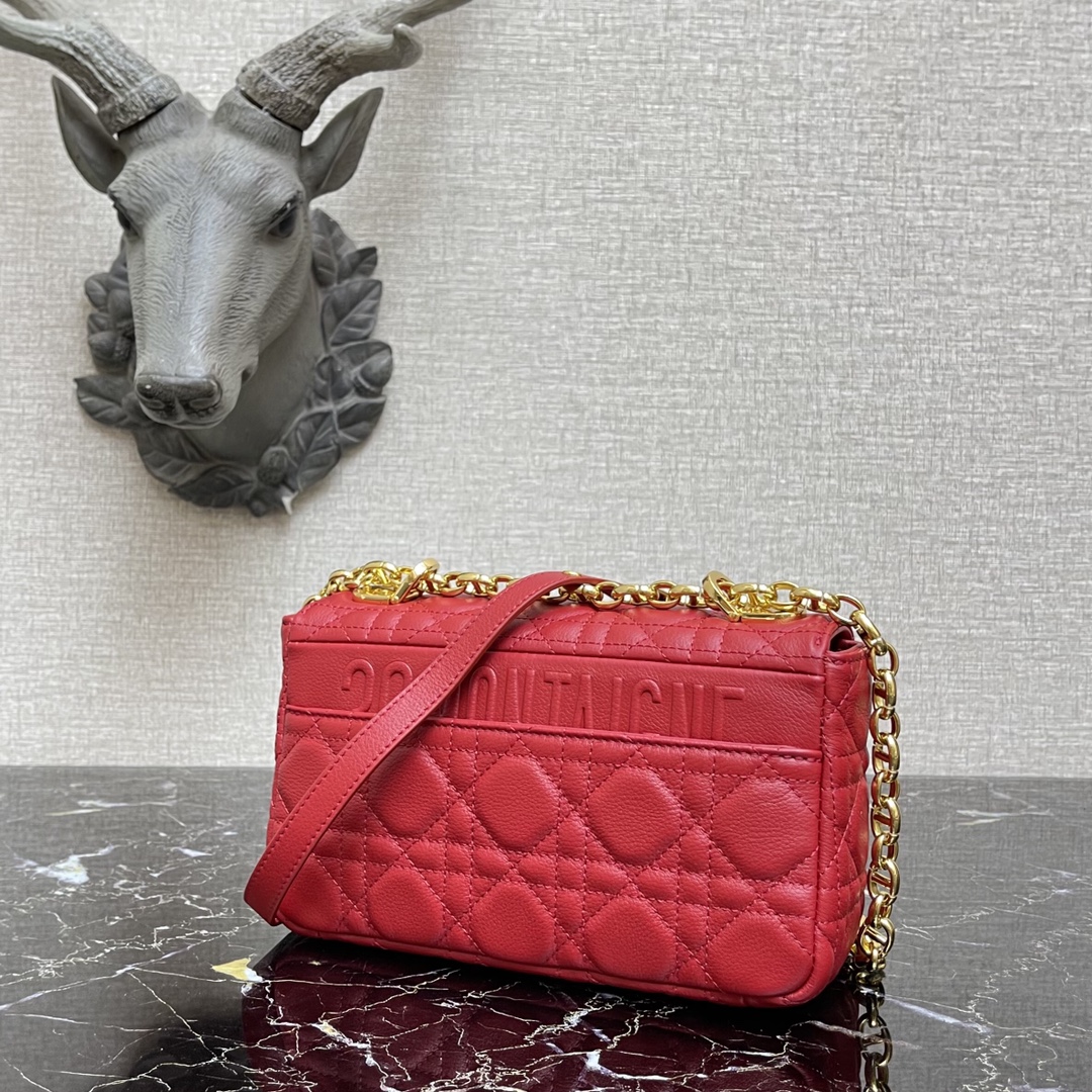d10r small caro bag raspberry S*pple cannage calfskin m9241uwhc 20 × 12 × 7 cm