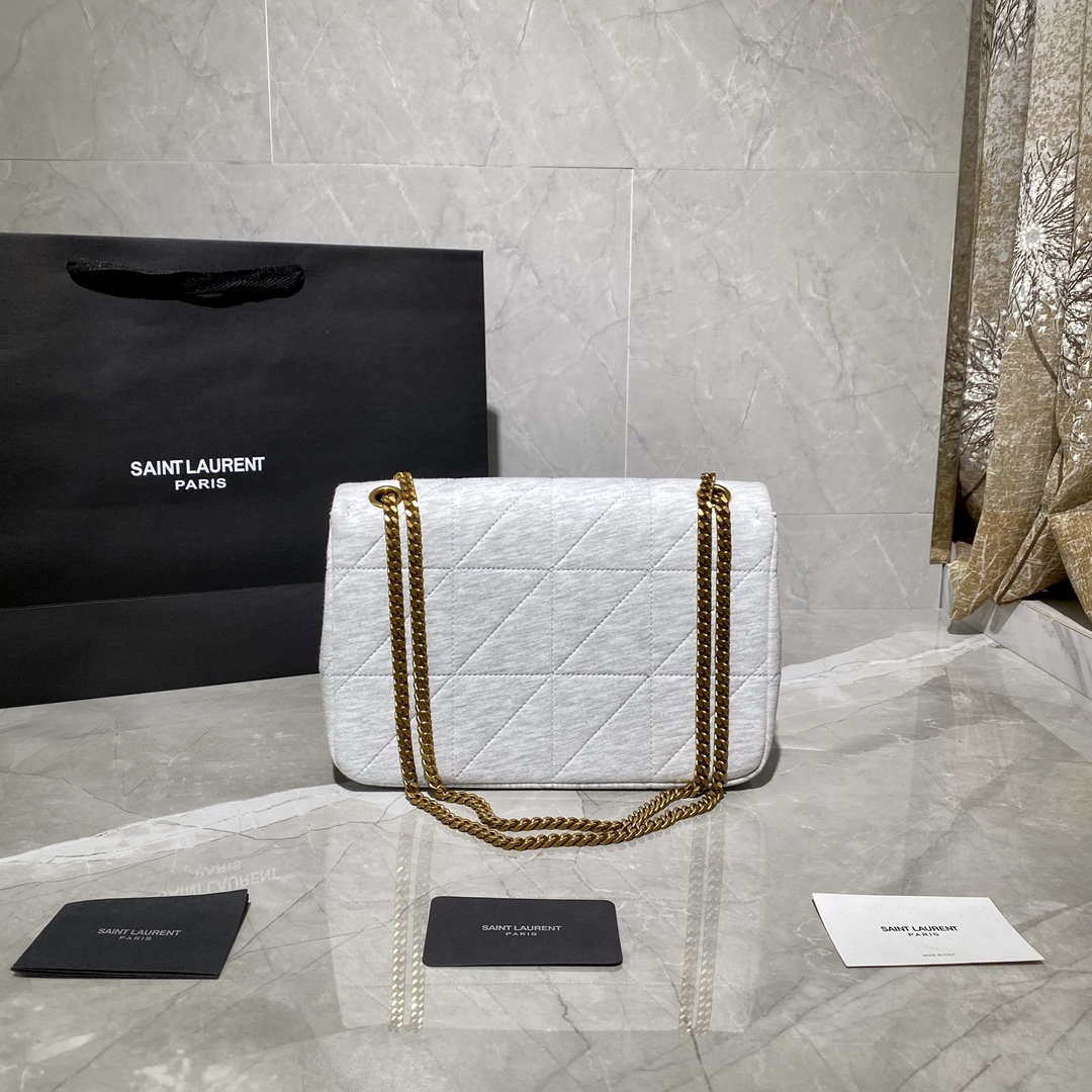 Y51 jamie medium carrÉ rive gauche in jersey white 6348202 24 × 15.5 × 6.5 cm