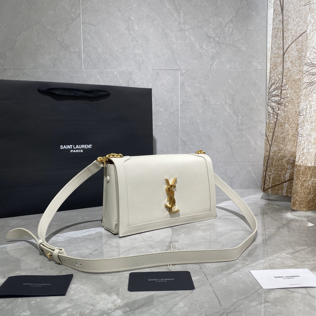 Y51 book bag in smooth leather white 532756  24 × 14 × 8 cm