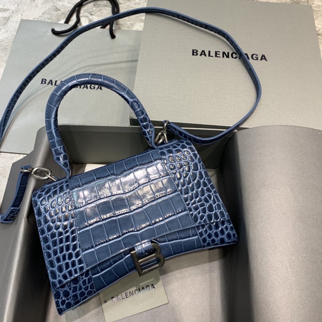 Ba1en*iaga women's hourglass small top handle bag in navy 5935461lrgm 23 x 10 x 14 cm