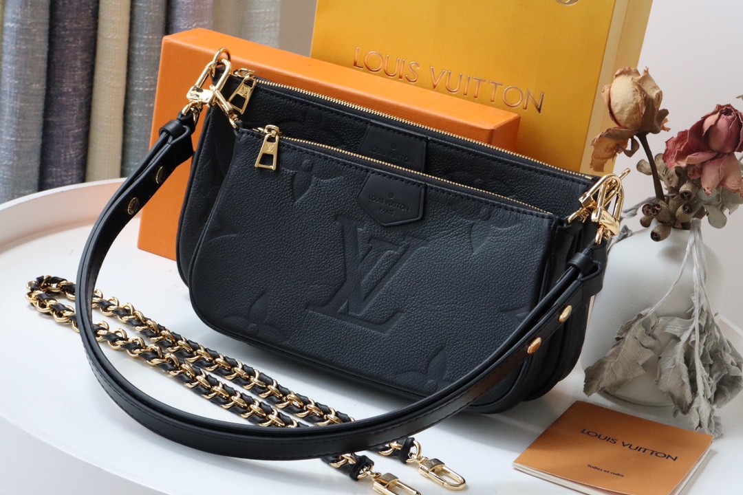 l0vis Vvtt0n multi pochette accessoires monogram empreinte leather black m80399 24 x 13.5 x 4 cm