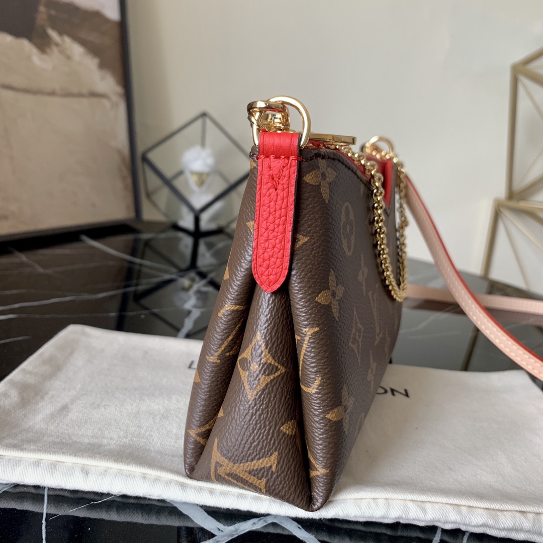 l0vis Vvtt0n pallas clutch chain shoulder bag red m41638 23 x 13 x 5 cm