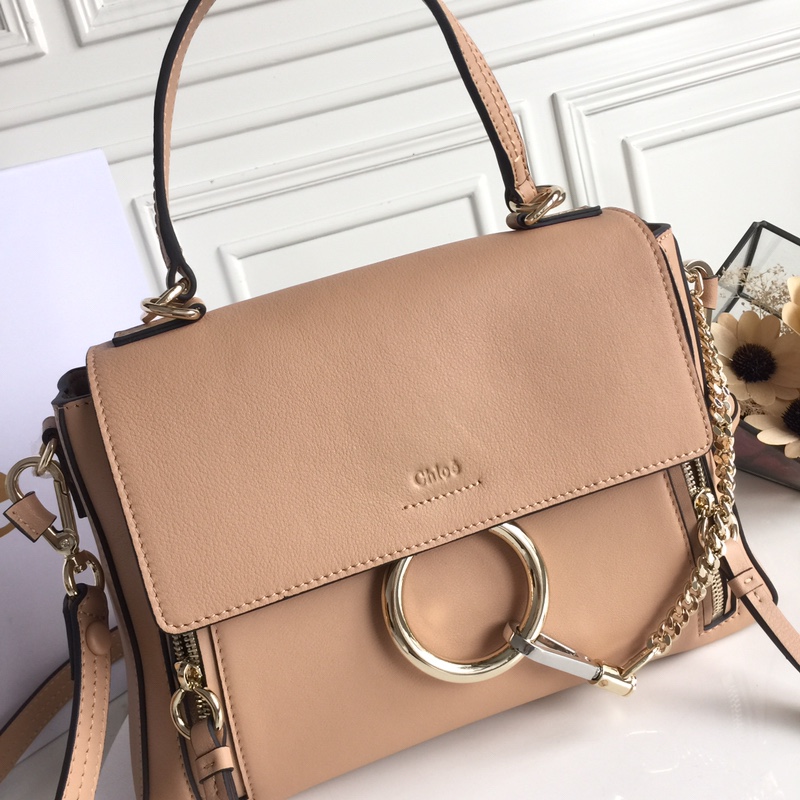 CHLOÉ MEDIUM FAYE DAY BAG Blush Nude CHC17WS321HGJ23W 32.5 x 25 x 13 cm