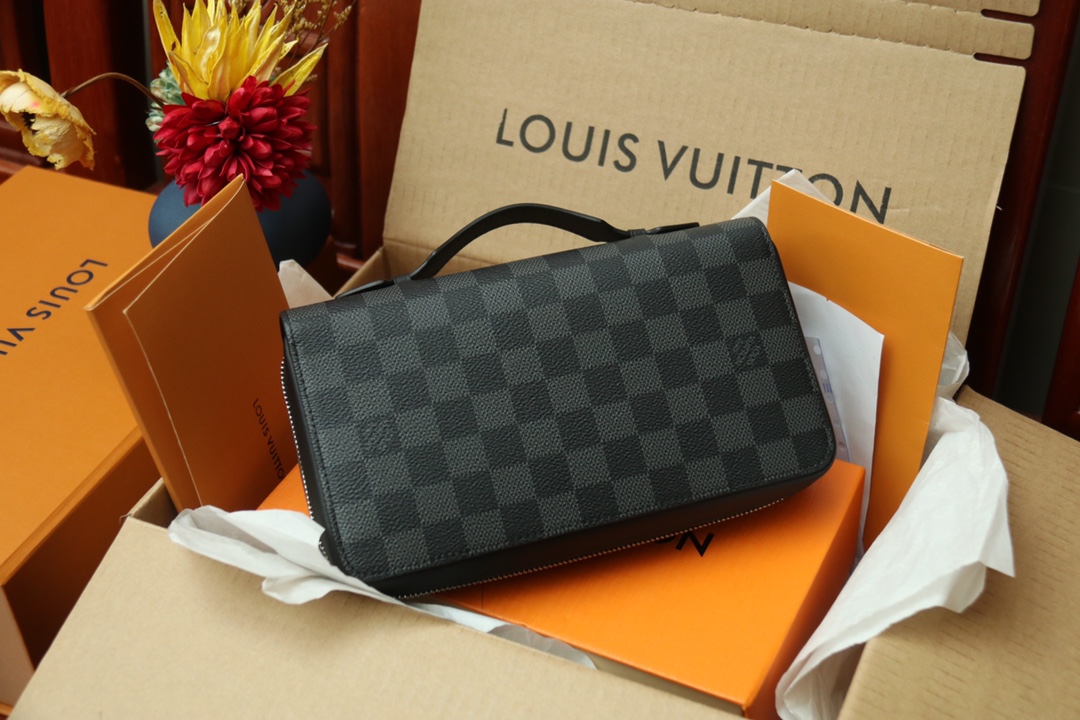 l0vis Vvtt0n zippy xl wallet damier graphite canvas black n41503 23 x 15 x 4 cm