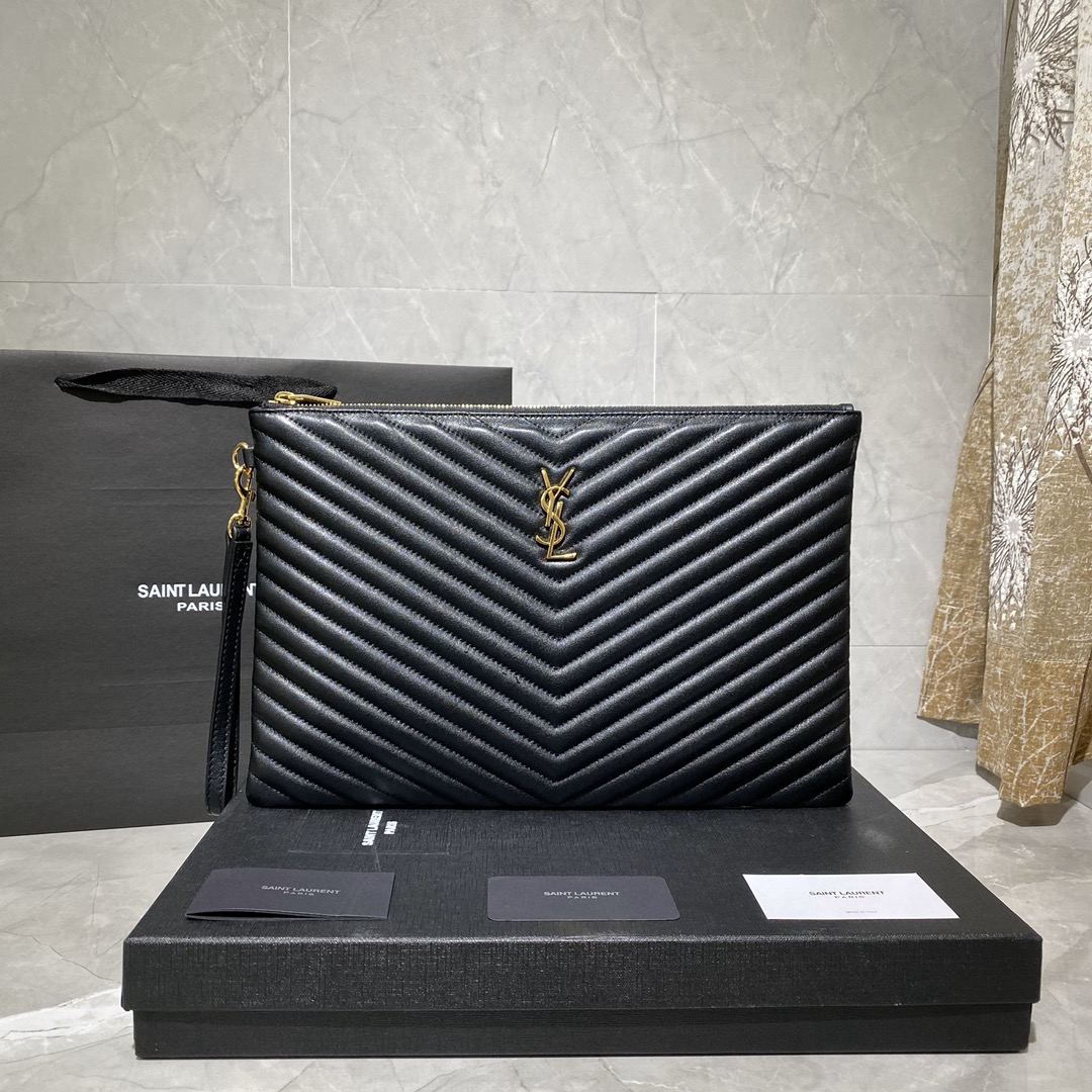 Y51 monogram document holder in matelassÉ leather black 440222 36 x 24.5 x 2.5 cm