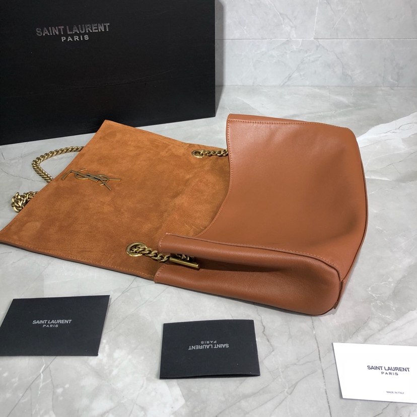 Y51 kate reversible medium in suede and smooth leather bag brown 553804 28.5 x 20 x 6 cm
