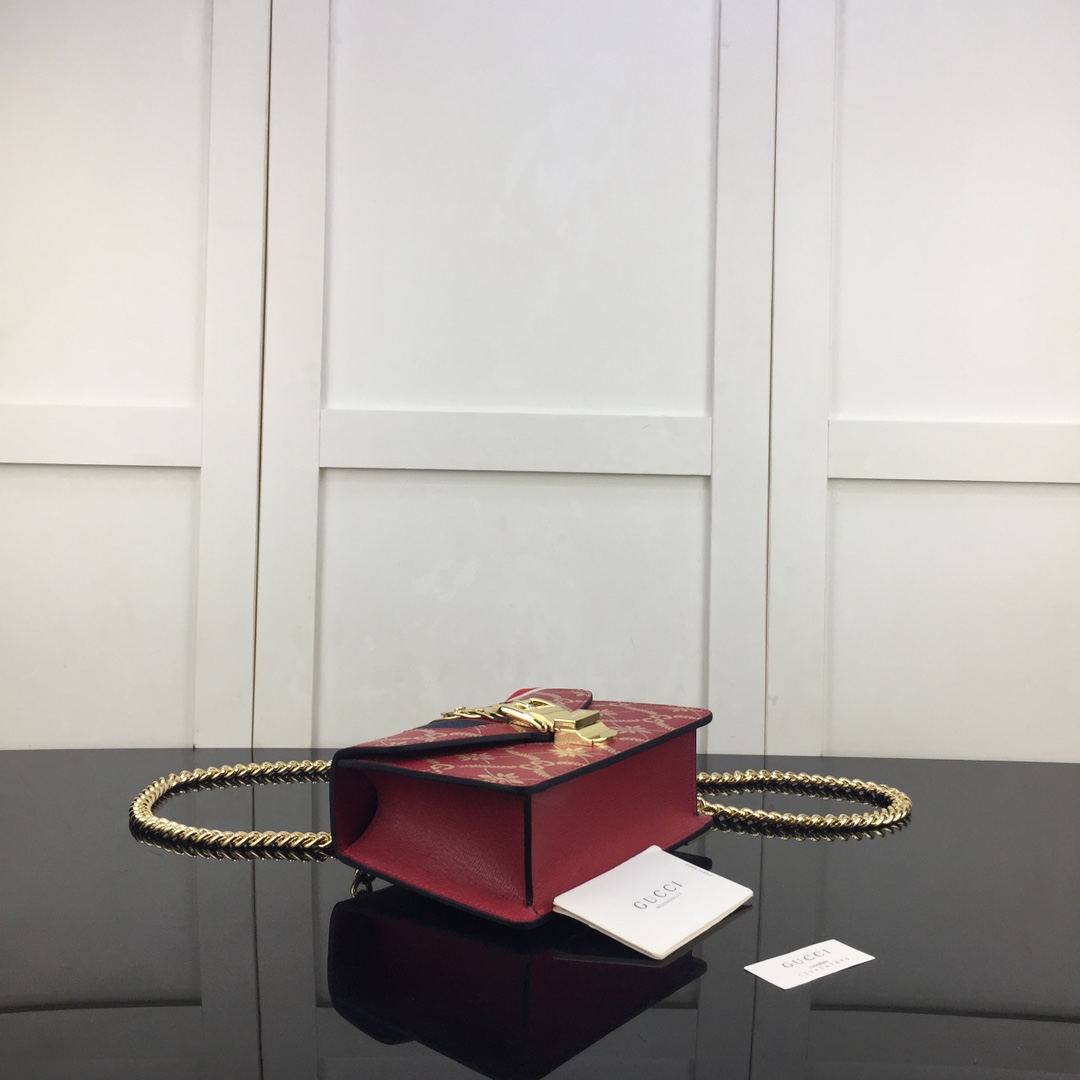 Gvc*1 mini sylvie chain bag red leather 431666 19 x 14 x 7.5 cm
