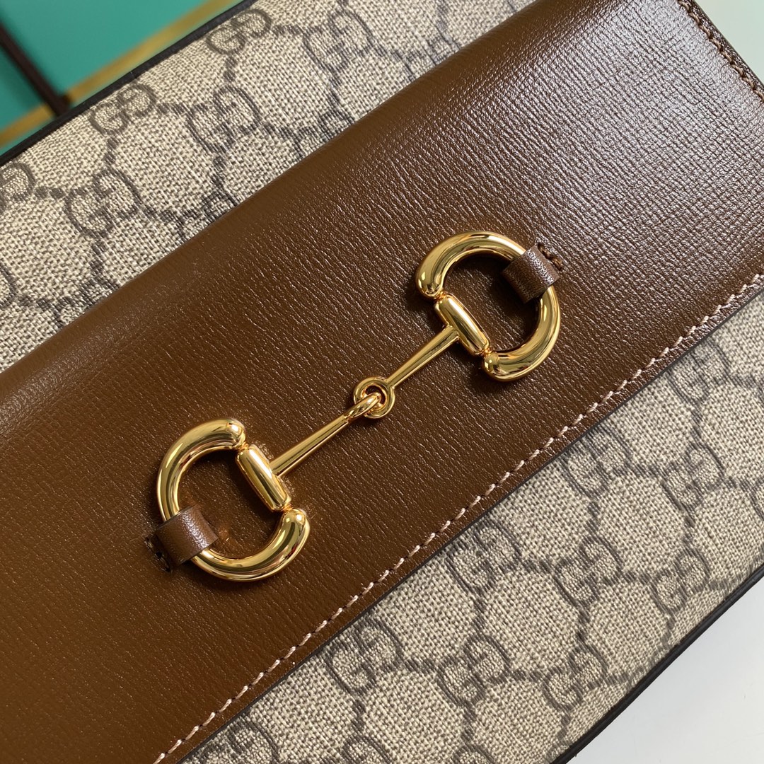 Gvc*1 horsebit 1955 small shoulder bag beige and ebony 645454 22.5 x 17 x 6.5 cm