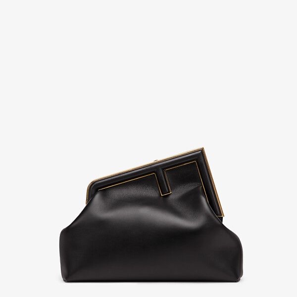 F**di first medium black leather bag 8bp127abve 32 × 23 × 15 cm
