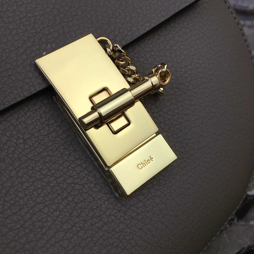 CHLOE MINI DREW Shoulder Bag Motty Grey 19 x 7 x 16 cm