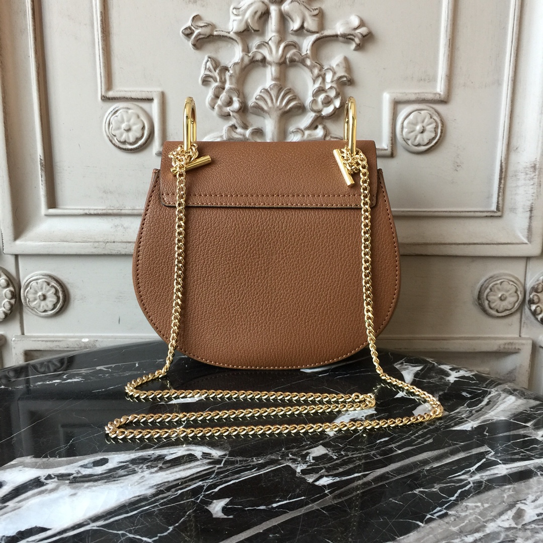 CHLOE MINI DREW Shoulder Bag Arizona Brown 19 x 7 x 16 cm