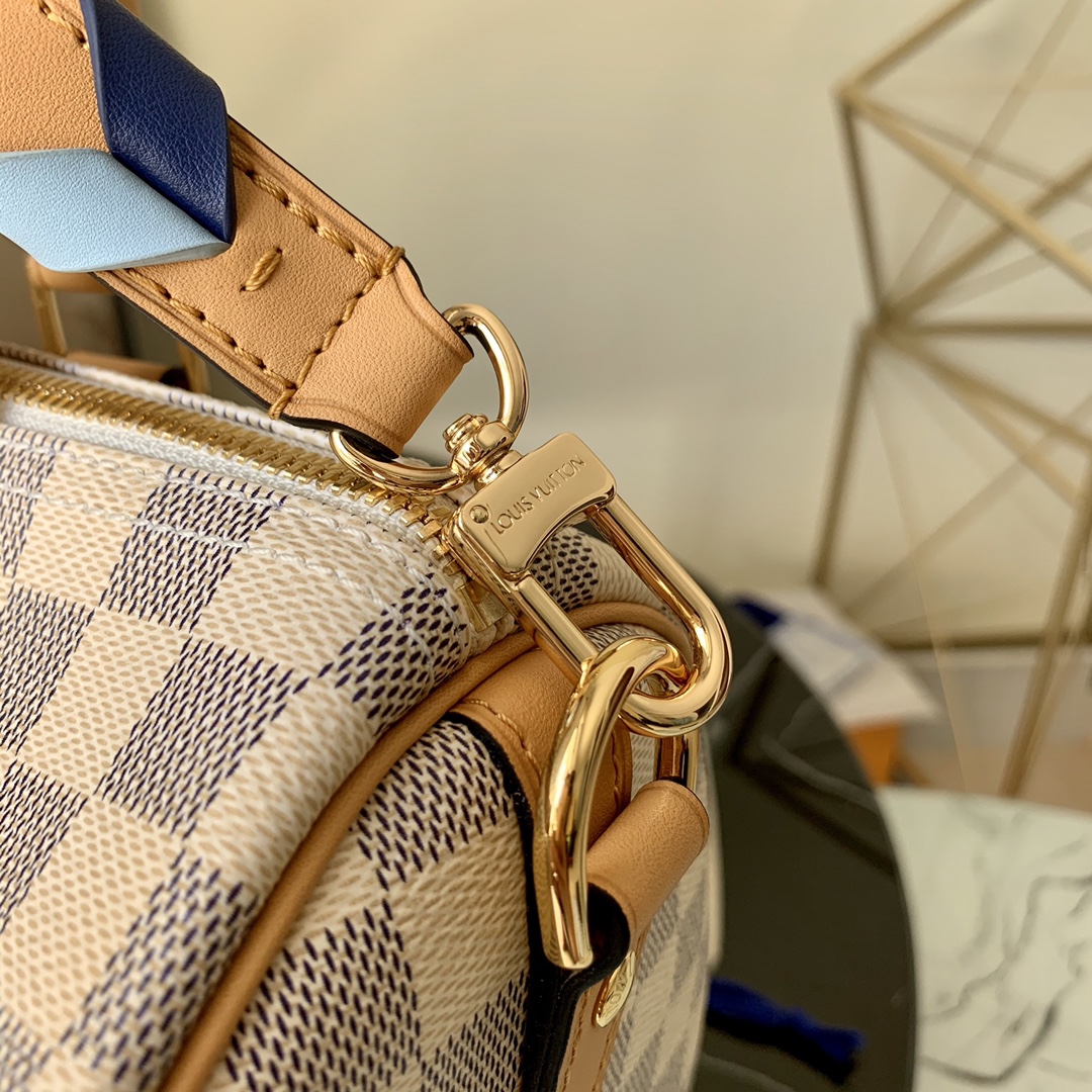 l0vis Vvtt0n speedy bandouliÈre 30 damier azur canvas n50054 30 x 21 x 17 cm