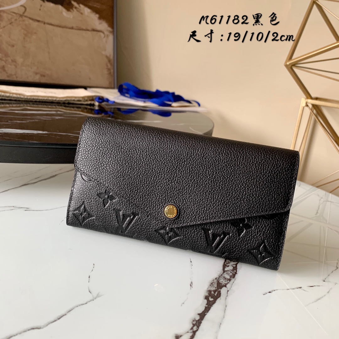 l0vis Vvtt0n sarah wallet monogram empreinte leather noir m61182 19 x 10 x 2 cm