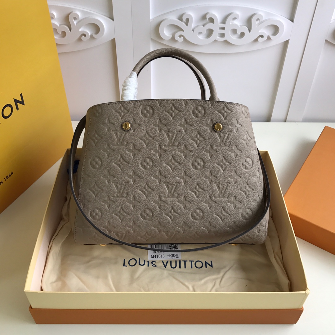 l0vis Vvtt0n montaigne mm monogram empreinte leather tourterelle m44931 33 x 23 x 15 cm